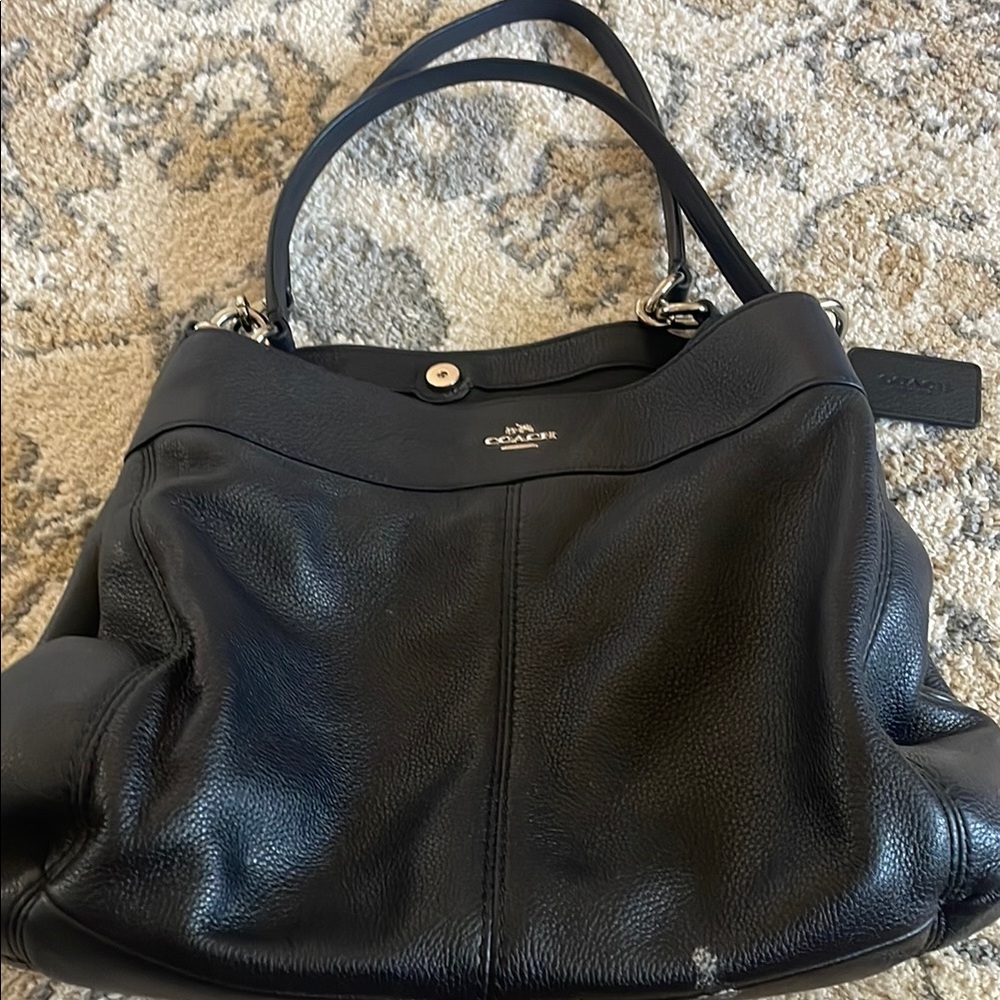 Coach Black Leather Shoulder Bag